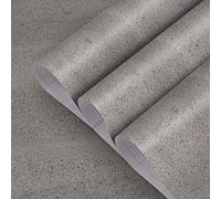 TOTIO Grey Diatomaceous Earth Textured Wallpaper Matt Thicken Self Adhesive Waterproof 16x118inch Modern Industrial Style Wall Sticker Concrete Effect Wall Paper Gray Vinyl Wrap DIY Furniture Sticker