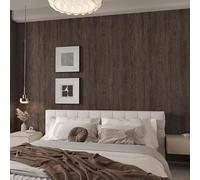 TOTIO Walnut Wood Grain Look Self-Adhesive Wallpaper Vinyl Chocolate Brown 40 cm x 2 m Bubble-Free Design Matte Thickened for Office Kitchens Bathrooms Bedrooms Living Rooms Ceilings
