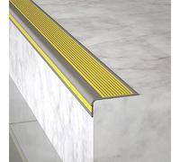 TOTITION Bullnose Stair Anti Slip Nosing Self-Adhesive Edging Strip,Non Slip Step Trim,PVC Rubber Angle Stair Edge Trim, For Tiles,solid Wood,marble Stairs-Yellow||L: 5m