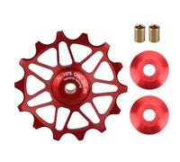 TOTITOM Bike Bearings Guide Roller, 14T Red Mountain Road Bike Metal Ceramics Bearings Rear Derailleur Guide Roller Cycling Equipment