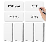 TOTiyea 40 Pack Magnetic Dry Erase Labels, 2X 4 Inches, Magnetic Large Blank Cards,Magnetic Label Stickers for Whiteboards, Dry Erase Name Magnets,White