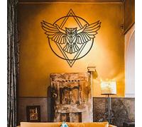 TOTLAC Black Owl Metal Wall Art, Owl Minimalist Line Home Decor, Modern Metal Owl Wall Sculpture Decoration for Livingroom, Dinning Room, Bedroom, Bathroom