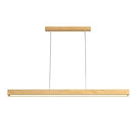 TOTLAC LED Pendant Lights Dimmable - Modern Wooden Dining Table Over Suspension Lamp, Height Adjustable Hanging Lamp with Remote Control, Chandeliers for Restaurant Living Room Kitchen Bar (120CM) (S