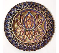 TOTLAC Mandala Metal Wall Decor, Colorful Lotus Flower Wall Art, Yoga Wall Hanging Home Decoration, Metal Flower Ornaments for Indoor and Outdoor,A,11.8inch