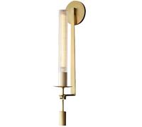 TOTLAC Mid Century Long Bar Wall Sconce Gold Linear Glass Wall Light 2 Light Modern Black Farmhouse Industrial Vintage Wall Mounted Lamp for Living Room Bedroom Hallway Porch Bathroom