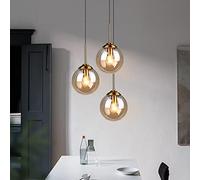 TOTLAC Nordic Dinning Room Chandelier Sphere Glass 3-head Kitchen Hanging Lights Simple Aisle Corridor Porch Bar Bedroom Pendant Lights
