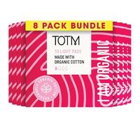 TOTM Organic Cotton Sanitary Pads with Triple-Layer Protection Light Flow - Case of 8-80 Pads Breathable Period Care with Secure Wings & Waterproof Backing Biodegradable Sanitary Towels Day & Night