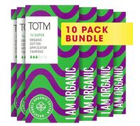 TOTM Organic Cotton Tampons with Biodegradable Cardboard Applicator | Super Absorbency 140 Pack | Made from Cotton | Soft & Sustainable Natural Tampons for Leak-Free Comfort