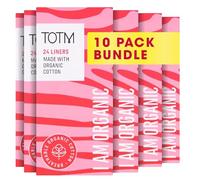 TOTM Panty Liners | Certified Organic Cotton | Unwrapped & Less Waste | Naturally Soft, Absorbent & Super Comfy | 10 Packs | 240 Liners