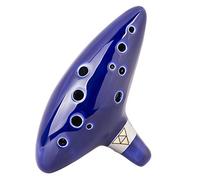 TOTMC Legend of Zelda Ocarina of Time Triforce Link 12 Hole Alto C Mediant Tone Ocarina Zelda Cosplay Ceramic Replica + Textbook
