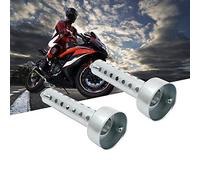 TOTMOX 2pcs 48mm Universal Motorcycle Exhaust Muffler DB Killer Exhaust Muffler 48mm - Silver