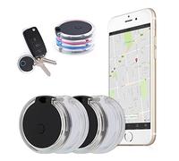 TOTMOX 4PCS Smart Tracker Key Finder Locator Bluetooth Wireless Anti Loss Alarm Sensor Remote Search Device for Children Locating Phone Keys Luggage Item Finder, Black