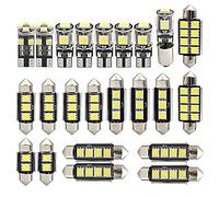 TOTMOX A Set Of 23 Led Error-Free Can Bus Bulbs For Interior Lighting, Dome Card License Plate Light Bracket Festoon C5W And T10 168 194 578 282 5, Xenon White