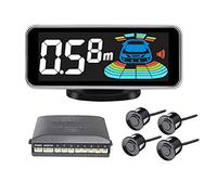 TOTMOX Car Reverse Backup Radar System Parking Sensor Kit, Alarm Buzzer and Voice Reminder Auto Rear Alert LED Display, Safe Driving Monitor System, with 4 Sensors