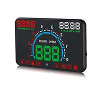 TOTMOX Electromechanical Gauge, 5.8'' Car HUD Head Up Display with Multi-color Design, OBD2 OBD2 Auto Gauge, Speeding Warning, Multifunction, HD Displayscreen