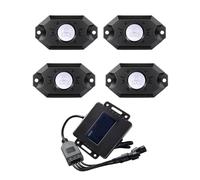 TOTMOX LED Rock Light Kits, Car Multicolor Neon Underglow Lights Waterproof Underbody Ambient light, App Controllable for Cars, Truck, ATVs,4 Lights