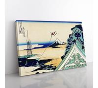 Toto Asakusa Honganji By Katsushika Hokusai Asian Japanese Canvas Wall Art Print Ready to Hang, Framed Picture for Living Room Bedroom Home Office Décor, 60x40 cm (24x16 Inch)
