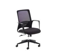 Toto black mesh back operator chair with black fabric seat and black base