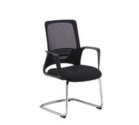 Toto black mesh back visitors chair with black fabric seat and chrome cantilever frame