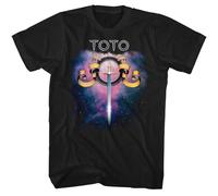 Toto Debut Album Cover Space Galaxy 1978 Men's T Shirt Rock Band Music Merch Black