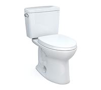TOTO Drake Two-Piece Elongated 1.28 GPF Tornado Flush Toilet with CEFIONTECT and SoftClose Seat, WASHLET+ Ready, Cotton White - MS776124CEG#01