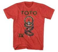 Toto IV Album Cover 1982 Men's T Shirt Rock Band Music Merch Dark Red