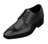 TOTO Men's Invisible Height Increasing Elevator Shoes - Black Leather Lace-up Formal Dress Oxfords- 2.2 Inches Taller - Y6363 - Size 8 UK