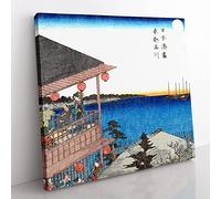 Toto, Shinagawa by Utagawa Hiroshige Asian Japanese Canvas Wall Art Print Ready to Hang, Framed Picture for Living Room Bedroom Home Office Décor, 50x50 cm (20x20 Inch)