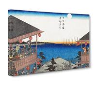 Toto, Shinagawa By Utagawa Hiroshige Canvas Print | Gallery Wrapped 30mm Frame Wall Art | 30x20 inches | Ready to Hang | Asian Picture | Living Room Bedroom Lounge Office
