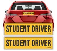 TOTOMO Student Driver Magnet for Car Sign - Large 12"x3" Magnetic Reflective Vehicle Safety for New Rookie Learner Drivers Removable Bumper Sticker Please Be Patient (2 Pack)