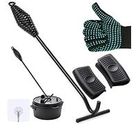 TOTONY Cast Iron Dutch Oven Lid Lifter, 42 cm, Black, Round, Lid Lifter