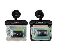 TOTOPAC 2Pack Waterproof Car Key FOB Case Floating Wallet Pouch for Remote Keys ID Credit Card Cash Money Submersible Dry Bag Holder (2, Black + Transparent)