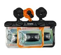 TOTOPAC 3Pack Waterproof Car Key FOB Case Floating Wallet Pouch for Remote Keys ID Credit Card Cash Money Submersible Dry Bag Holder (3, Black + Orange + Transparent)