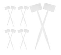 Totority 10pcs Plant Tags Plant Marker Label White Pp Portable Garden Signs Gardening