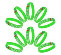 Totority 10pcs Soccer Silicone Wristbands Set with Vivid National Flag Designs, Sweat-resistant and Comfortable Wear, Silicone Sport Bracelets for Travel and Match Fans