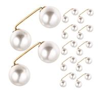 Totority 12pcs Adjustable Pearl Decorative Safety Pin Clips for Women Jeans and Pants, No-sew Alloy Brooch with Unique Embellished Style, Versatile Design for Waist and Hem Tightening