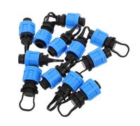 Totority 12pcs Drip Irrigation Fittings Connectors End Caps with Lock Buckle Design for 16mm Drip Tape Tubing, Plastic Material, Efficient Water Management, Breakage Resistant for Garden