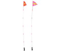 Totority 2 Sets Reflective Bike Tail Flagpole with Tear-proof Pvc Triangle Flags and Fiberglass Poles, Easy Replacement Safety Flags for Scooters and Bikes during Family Rides