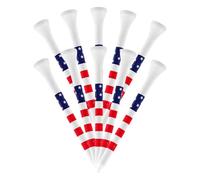 Totority 20pcs 83mm Colored Wood Golf Ball Tees Striped Golf Pegs Professional Training Accessories for Driving Range and Course Use