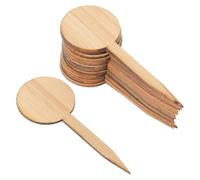 Totority 20pcs Bamboo Plant Labels with Round-Head Thickened Stakes Miniature Garden Signposts for Seedlings and Succulents Outdoor Sturdy Plant Markers for Gardening