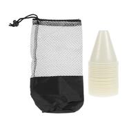 Totority 20pcs Luminous Roller Skating Cones with Carry Bag, Anti-wind Flat Base Road Markers for Outdoor Slalom Training and Roller Sports Practice in Smoke White