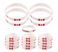Totority 20pcs Silicone Wristbands with Striking Canadian Flag Design, Waterproof and Sturdy Bracelets for Soccer Team Fans, for Football Party Gatherings and Sports Themed Parties