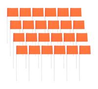 Totority 25pcs Orange Marker Flags with Steel Wire Stakes Yard Survey Flags for Irrigation Lawn and Garden Property Line Markers Safety and Landscape Utility for Outdoor Use