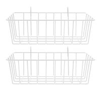 Totority 2pcs Hanging Rabbit Hay Feeder Rack White Metal Holder for Cage Household Bunny and Hamster Feeding Accessory Suitable for Small Animals