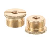 Totority 2pcs Microphone Condenser Mic Adapter Copper Threaded Screw Mount Adjustable Angles Stable Boom Arm Stand Golden for Professional Recording and Broadcasting Studios