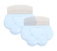 Totority 2pcs Pet Animal Deshedding Combs Cat Paw Shape Grooming Brushes with Comfortable Touch and Massage Function Made of Sturdy Abs Material for Pets