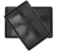Totority 2pcs Plastic Tray for Pet Cage Replacement Thickened Leakproof Cage Liner with Seamless Edge Easy Cleaning Pan Sturdy Black Plastic Tray for Indoor Pets