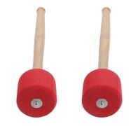 Totority 2pcs Red Drum Mallets for Bass Drum with Wood Handles Percussion Instrument Accessories Suitable for Drummers and Live Performances
