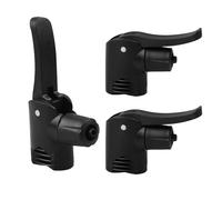 Totority 3 Pcs Bike Pump Nozzle Bicycle Pump Head Black Plastic Dual Head for American and British Type Valves Camping Motorbike Balls