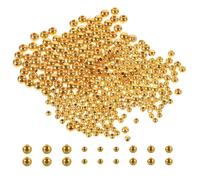 Totority 300pcs Fishing Stopper Beads 3mm 4mm 5mm Gold round Float Beads for Sea Lake River Trout Fly Tying Fishing Gear Portable Slotted Set